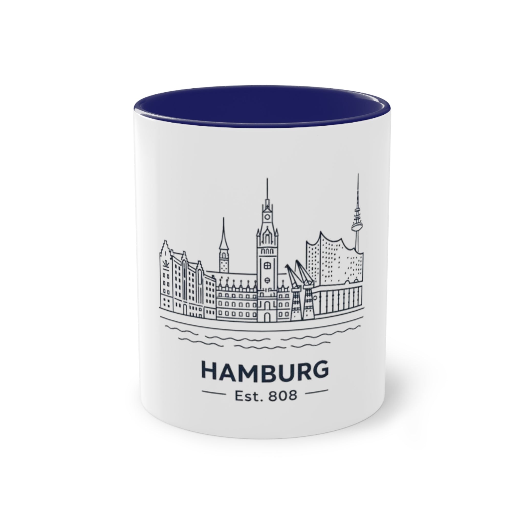 Hamburg Skyline Kaffeetasse – Zweifarbig 11oz Reise-Souvenir