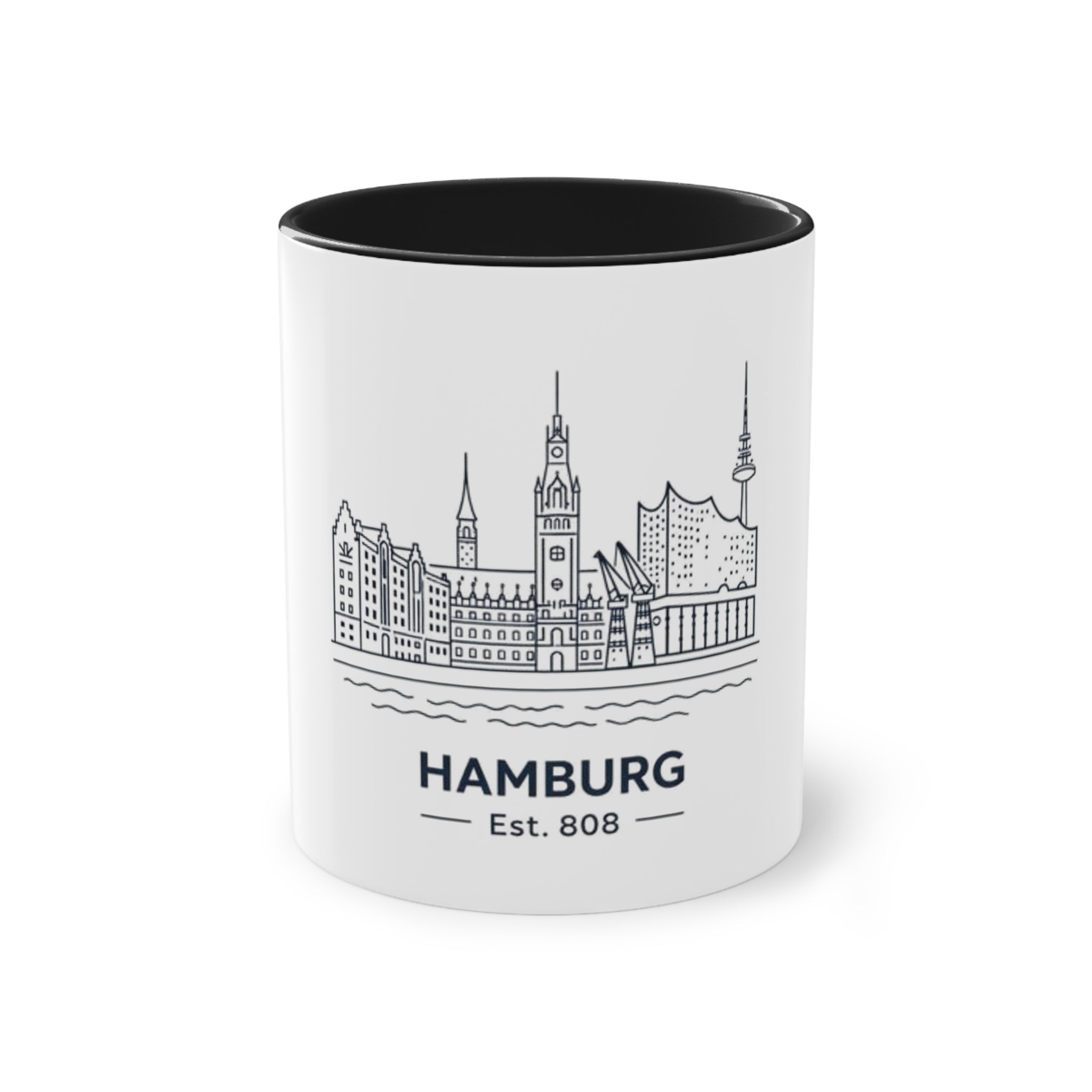 Hamburg Skyline Kaffeetasse – Zweifarbig 11oz Reise-Souvenir
