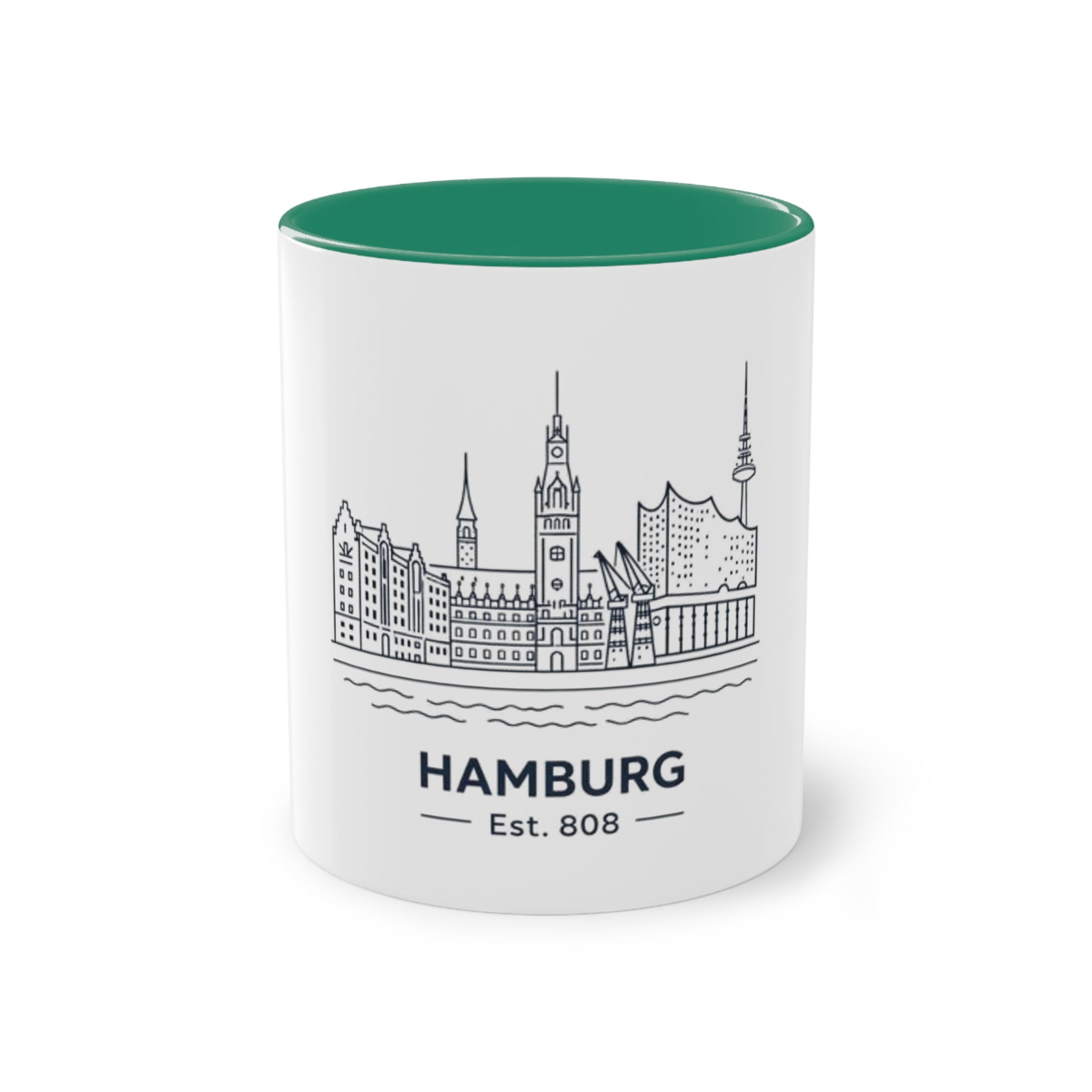 Hamburg Skyline Kaffeetasse – Zweifarbig 11oz Reise-Souvenir
