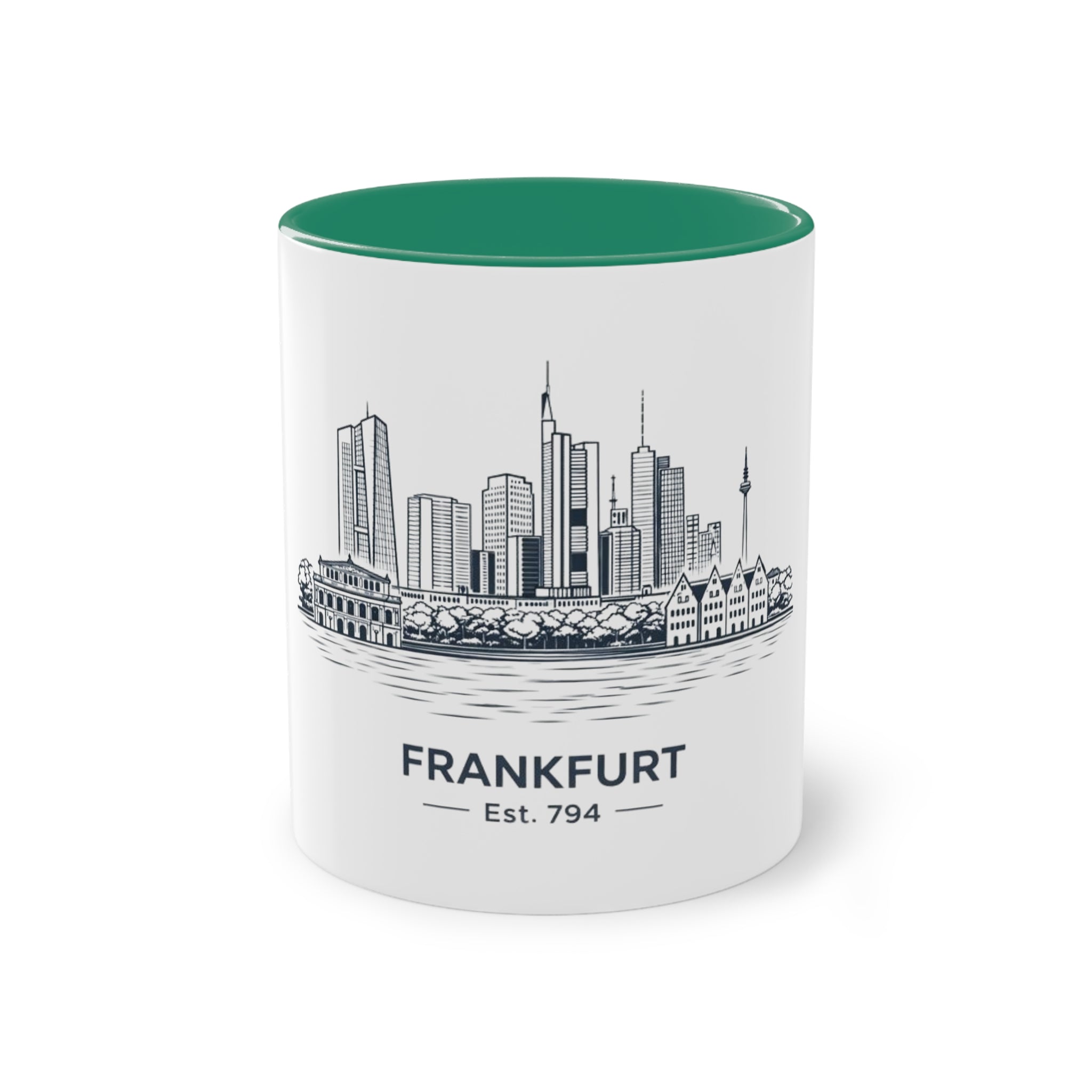 Kaffeetasse „Frankfurter Skyline“ – zweifarbig, 325 ml, Reise-Souvenir