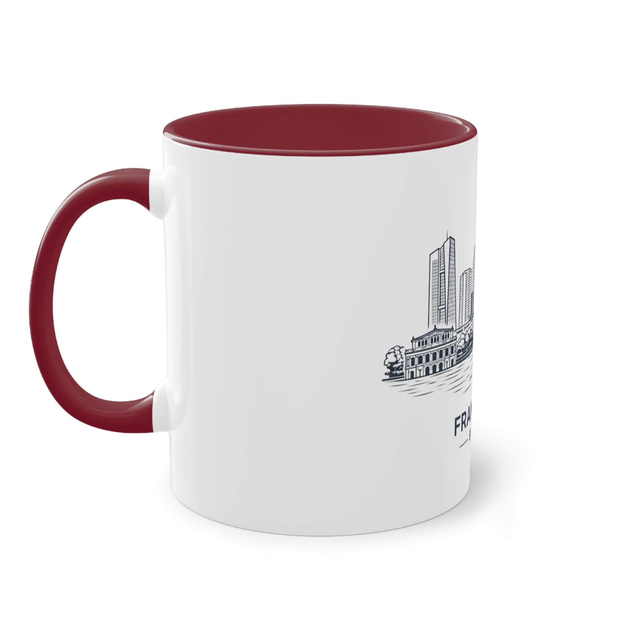 Kaffeetasse „Frankfurter Skyline“ – zweifarbig, 325 ml, Reise-Souvenir