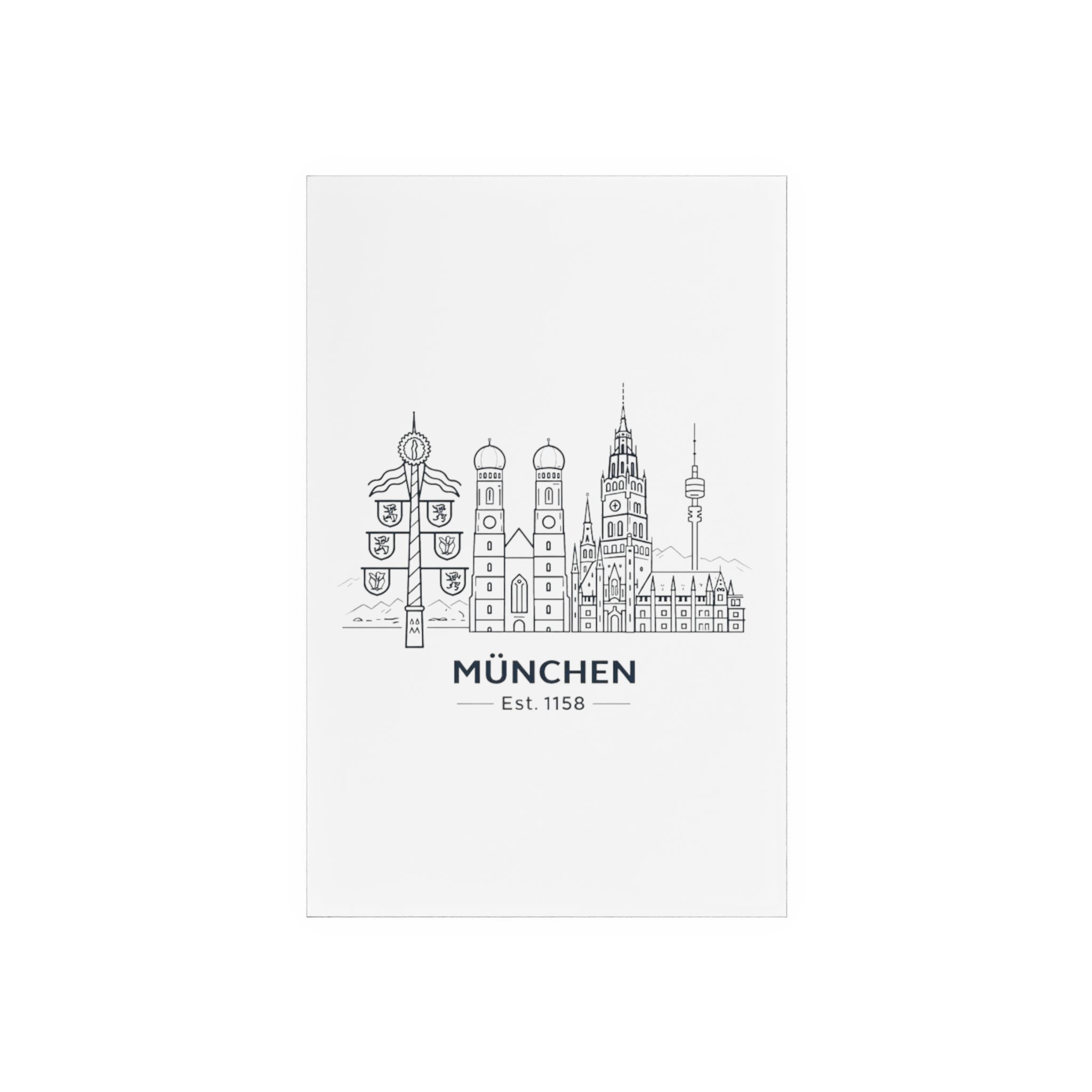 München Skyline Acryl-Schild mit Holzständer