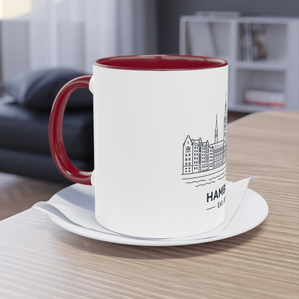 Hamburg Skyline Kaffeetasse – Zweifarbig 11oz Reise-Souvenir