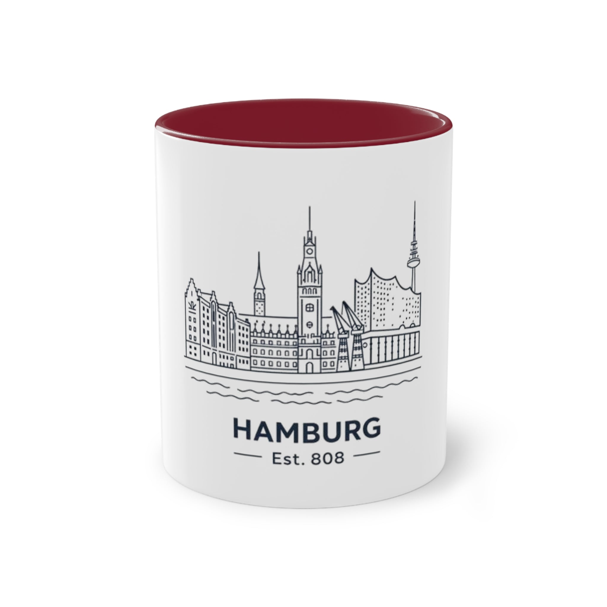 Hamburg Skyline Kaffeetasse – Zweifarbig 11oz Reise-Souvenir