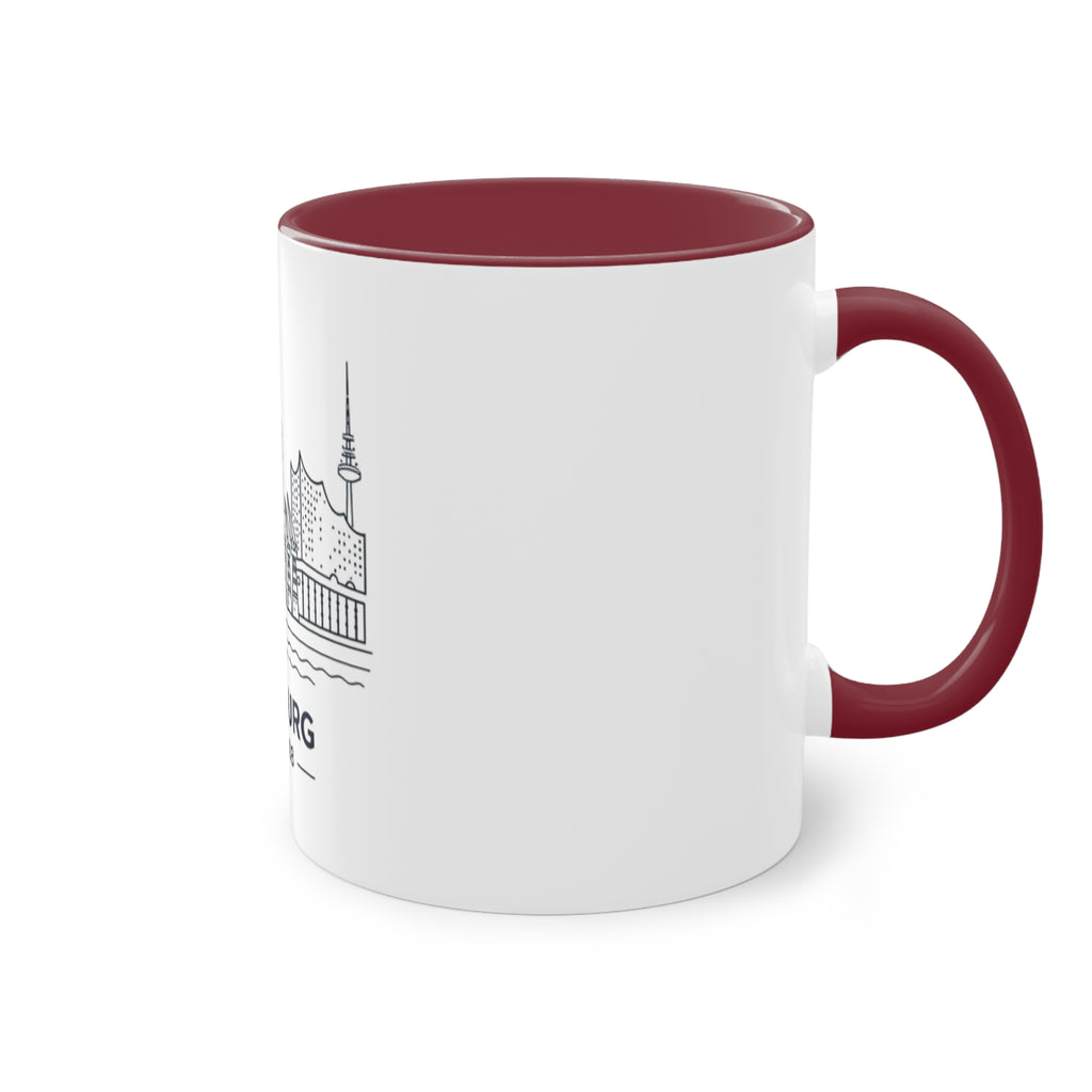 Hamburg Skyline Kaffeetasse – Zweifarbig 11oz Reise-Souvenir