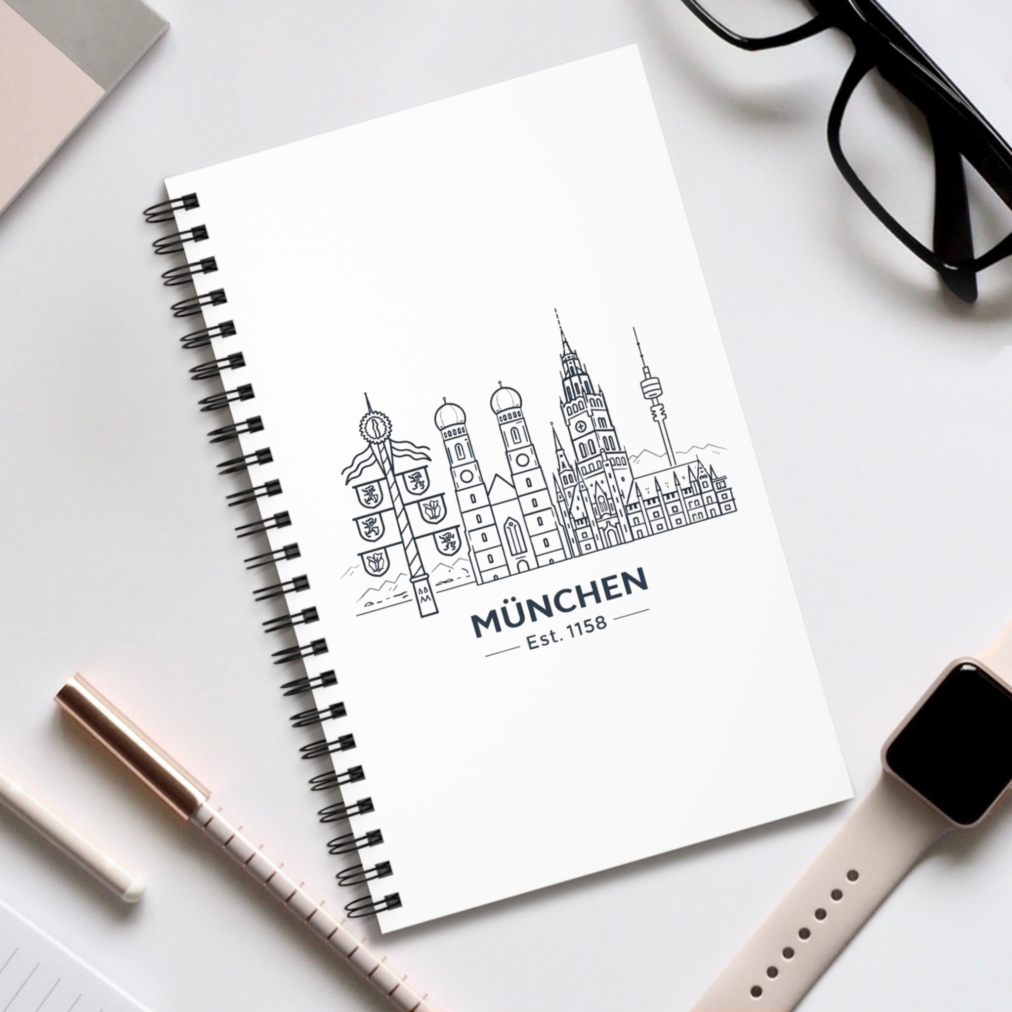 München Skyline Spiral-Notizbuch