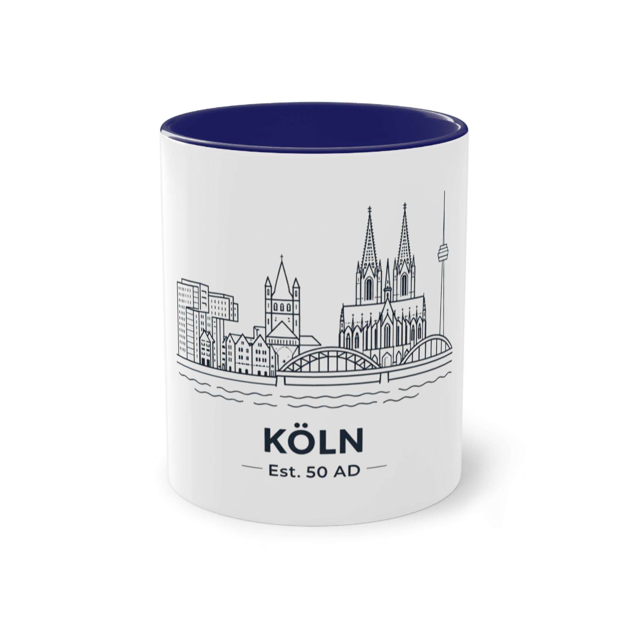Köln Skyline Kaffeetasse — Zweifarbig 330ml Reise-Souvenir