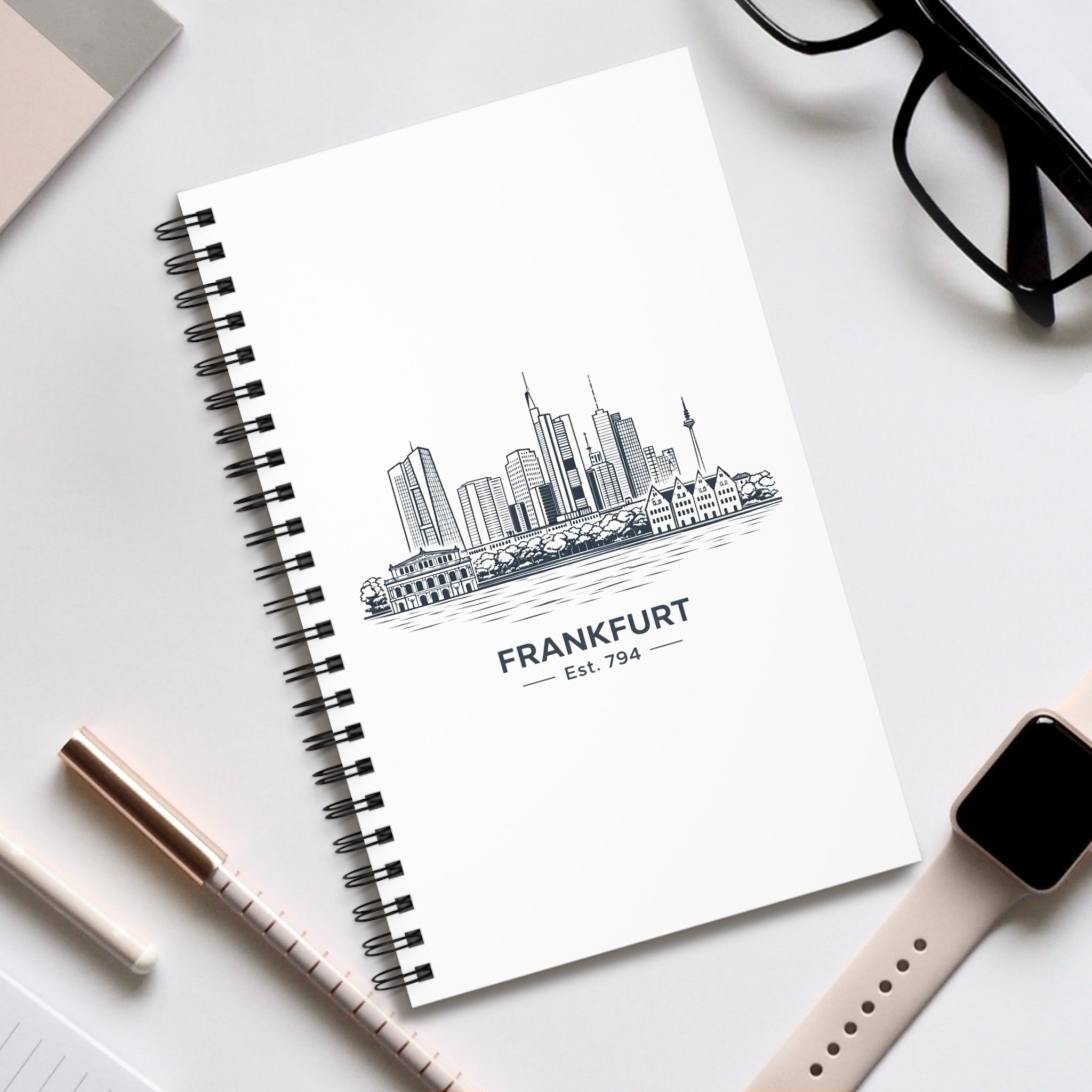 Frankfurt Skyline Spiral-Notizbuch