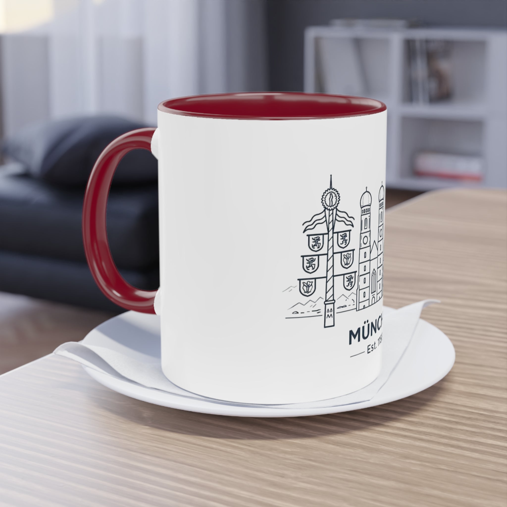 München Skyline Kaffeetasse — Zweifarbig 325ml Reise-Souvenir